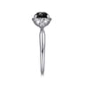 925 Sterling Silver Onyx and Diamond Ring - 0.03 ct