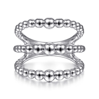 925 Sterling Silver Open Bujukan Wide Band Ring