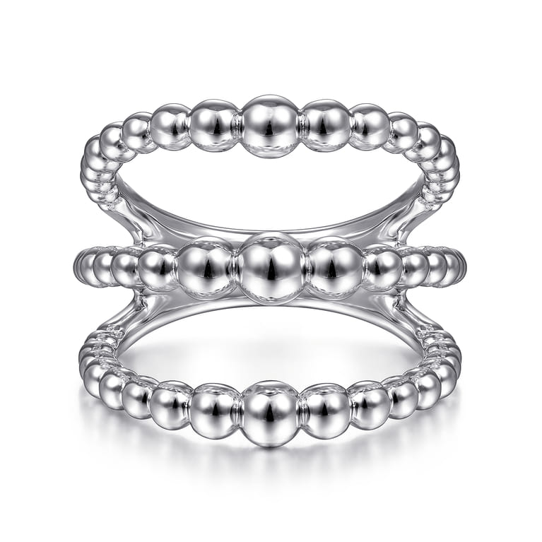 925 Sterling Silver Open Bujukan Wide Band Ring - Shot 1