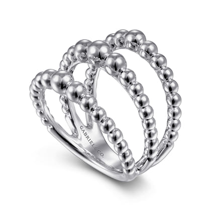 925 Sterling Silver Open Bujukan Wide Band Ring