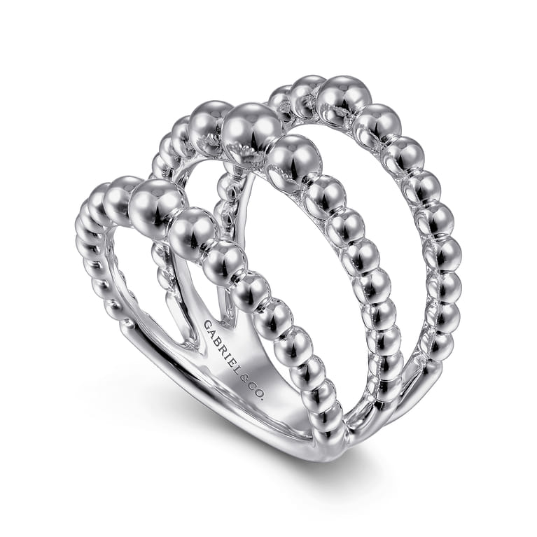925 Sterling Silver Open Bujukan Wide Band Ring - Shot 3