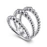 925 Sterling Silver Open Bujukan Wide Band Ring