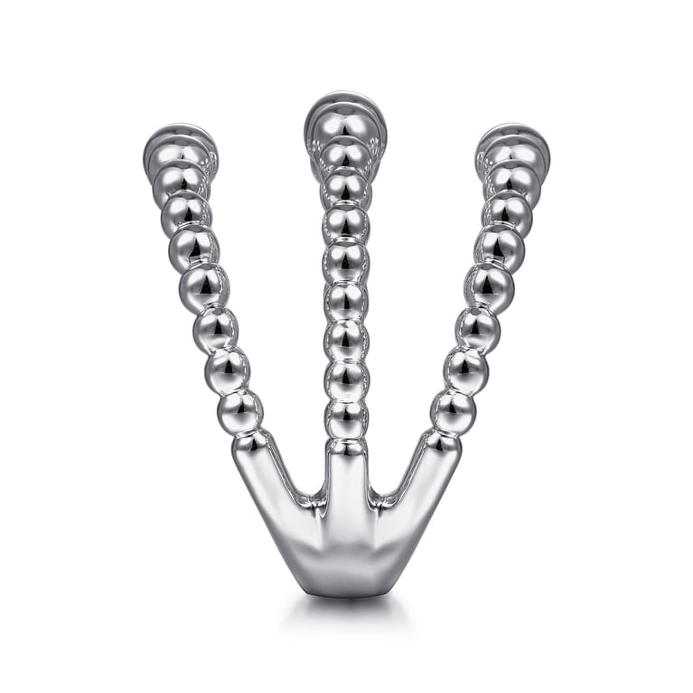 925 Sterling Silver Open Bujukan Wide Band Ring - Shot 4