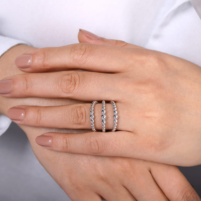 925 Sterling Silver Open Bujukan Wide Band Ring - Shot 5