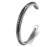 925 Sterling Silver Open Cuff Bracelet with Black Grommet Inlay