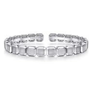 925 Sterling Silver Open Cuff Geometric Bangle