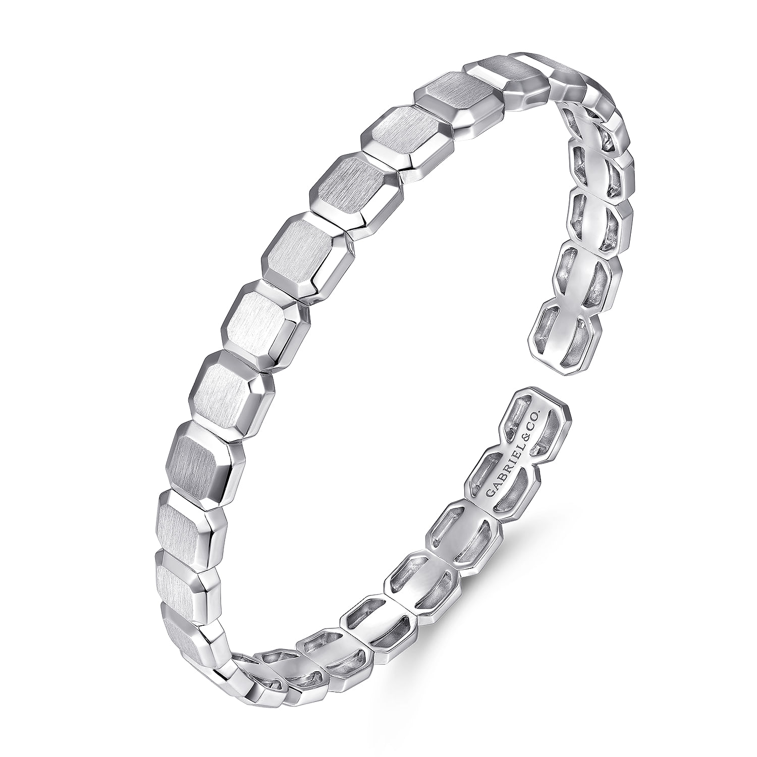 925 Sterling Silver Open Cuff Geometric Bangle @ $395. Shop