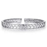 925 Sterling Silver Open Herringbone Cuff Bangle