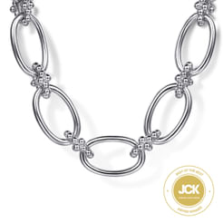 925 Sterling Silver Oval Link Chain Necklace with Bujukan Connectors