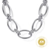 925 Sterling Silver Oval Link Chain Necklace with Bujukan Connectors