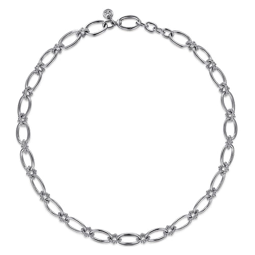 925 Sterling Silver Oval Link Chain Necklace With Bujukan Connectors Shop 925 Silver Bujukan