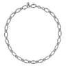 925 Sterling Silver Oval Link Chain Necklace with Bujukan Connectors