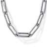 925 Sterling Silver Oval Link Chain Necklace with Bujukan Stations