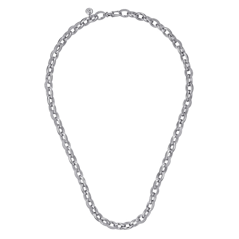 925 Sterling Silver Oval Link Chain Necklace - Shot 2