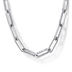 925 Sterling Silver Paper Clip Chain Necklace