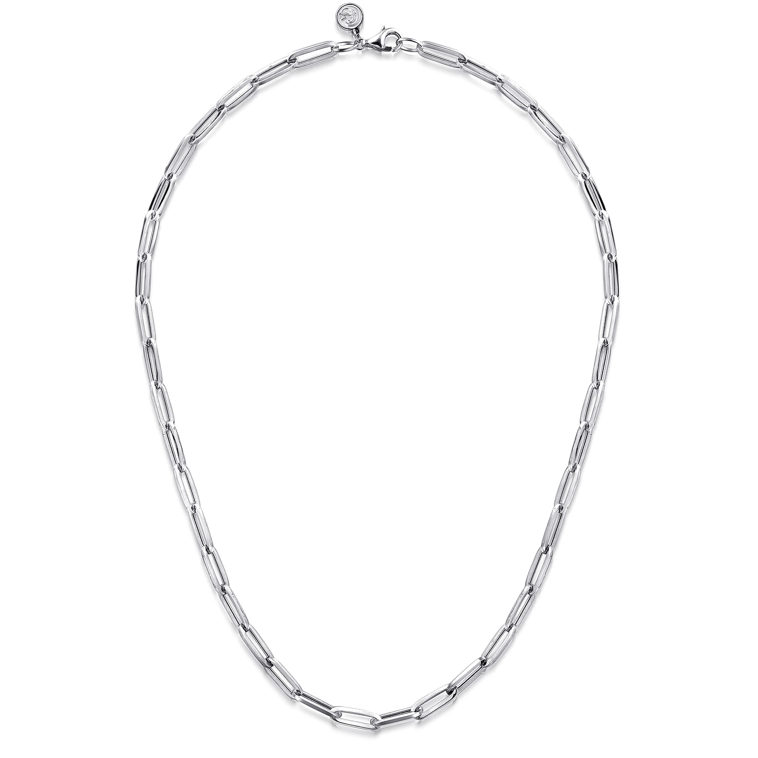 925 Sterling Silver Paper Clip Chain Necklace - Shot 2