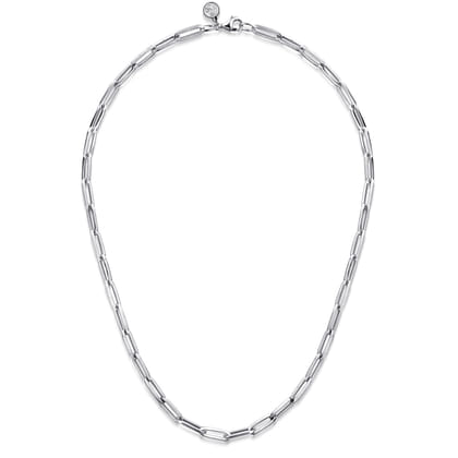 925 Sterling Silver Paper Clip Chain Necklace