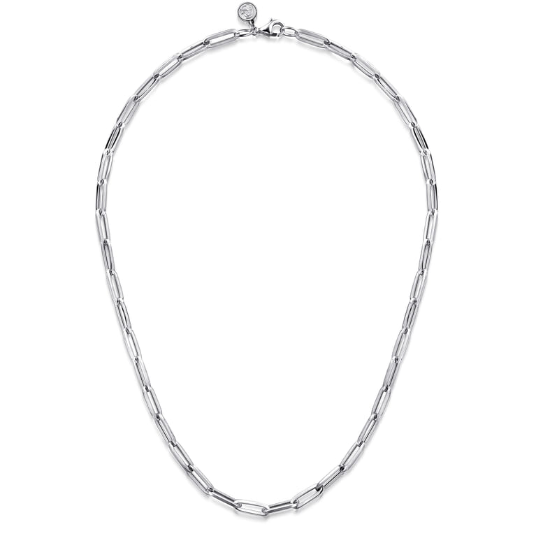 925 Sterling Silver Paper Clip Chain Necklace - Shot 2