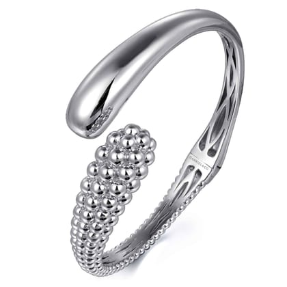925 Sterling Silver Pav¿ª Bujukan Bypass Bangle Bracelet