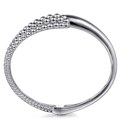925 Sterling Silver Pav¿ª Bujukan Bypass Bangle Bracelet