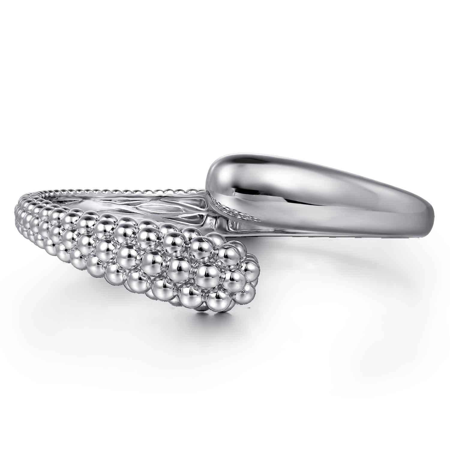 925 Sterling Silver Pave Bujukan Bypass Bangle Bracelet - Shot 1