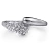 925 Sterling Silver Pave Bujukan Bypass Bangle Bracelet