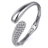 925 Sterling Silver Pave Bujukan Bypass Bangle Bracelet