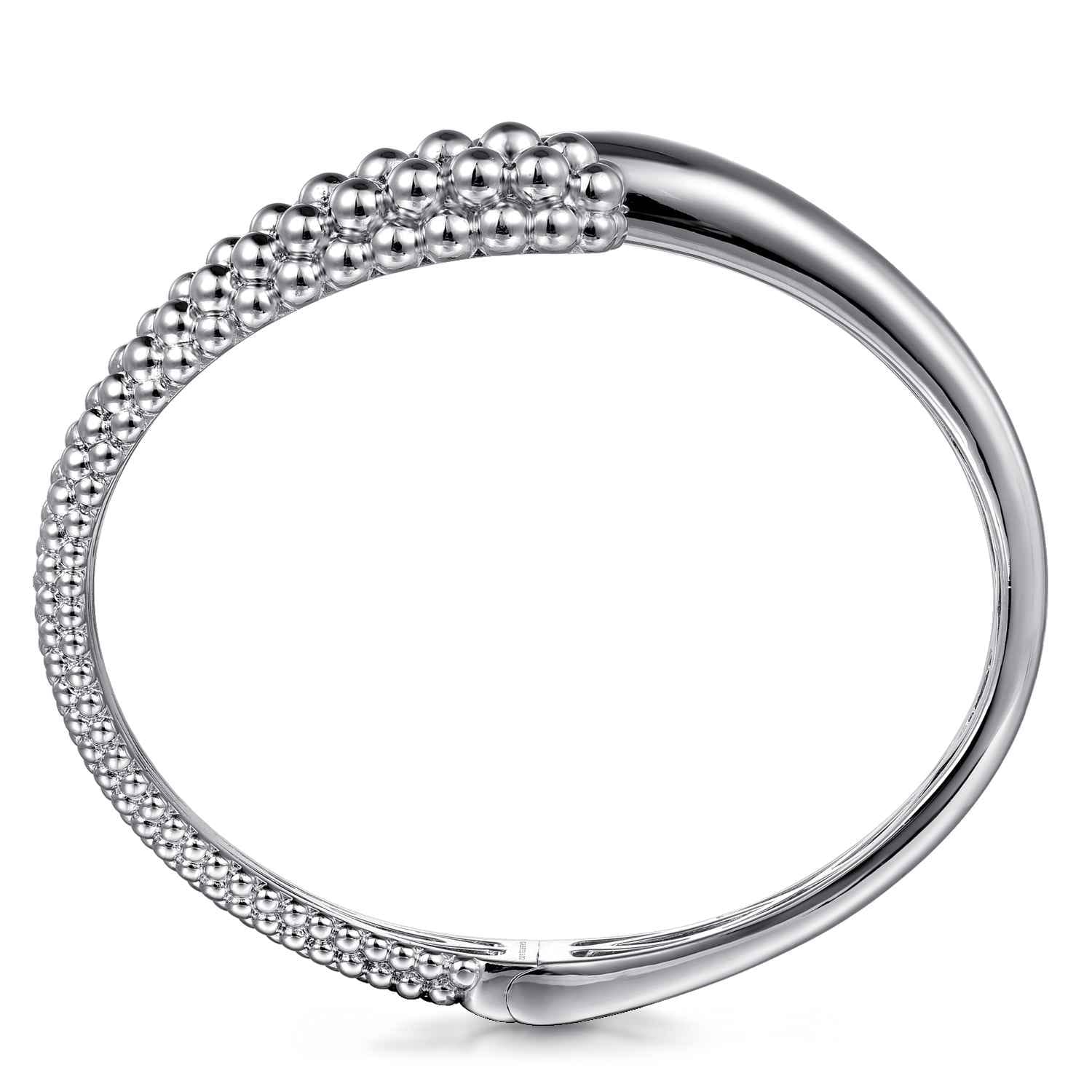 925 Sterling Silver Pave Bujukan Bypass Bangle Bracelet - Shot 3