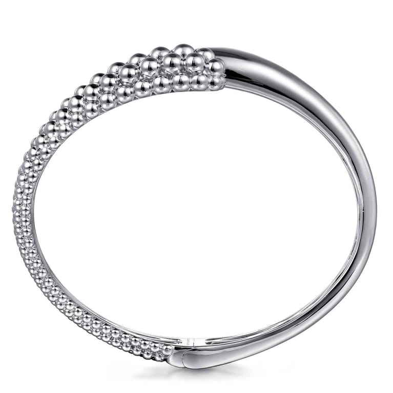 925 Sterling Silver Pave Bujukan Bypass Bangle Bracelet - Shot 3