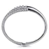 925 Sterling Silver Pave Bujukan Bypass Bangle Bracelet