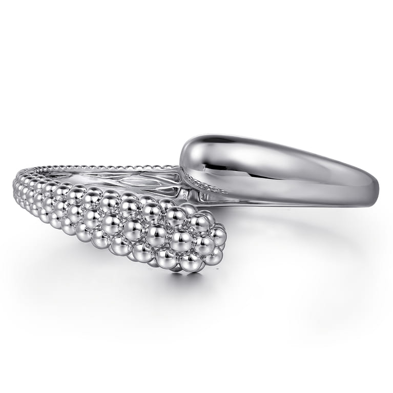 925 Sterling Silver Pave Bujukan Bypass Bangle - Shot 1