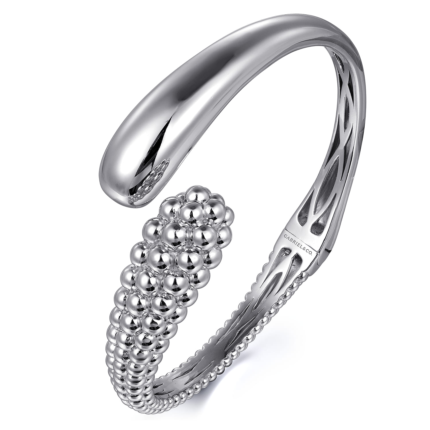 925 Sterling Silver Pave Bujukan Bypass Bangle - Shot 2