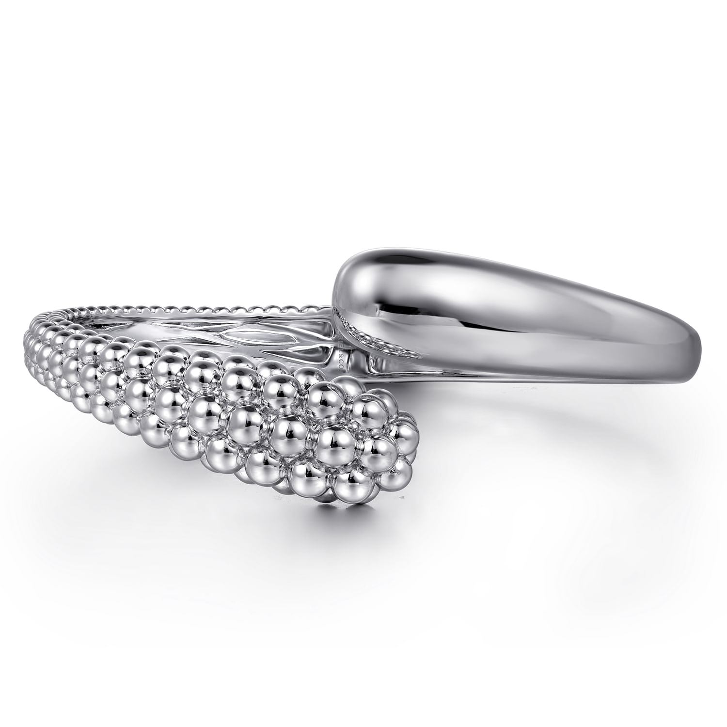 925 Sterling Silver Pave Bujukan Bypass Bangle