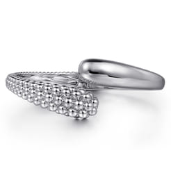 925 Sterling Silver Pave Bujukan Bypass Bangle