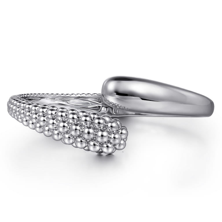 925 Sterling Silver Pave Bujukan Bypass Bangle - Shot 1