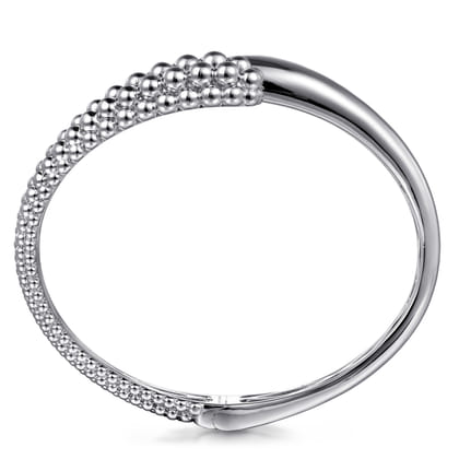 925 Sterling Silver Pave Bujukan Bypass Bangle