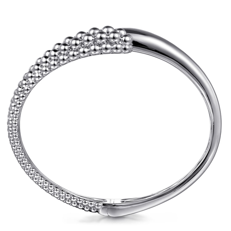 925 Sterling Silver Pave Bujukan Bypass Bangle