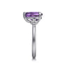 925 Sterling Silver Pear Amethyst Bujukan Ring