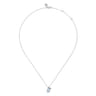 925 Sterling Silver Pear Aquamarine Bujukan Pendant Necklace