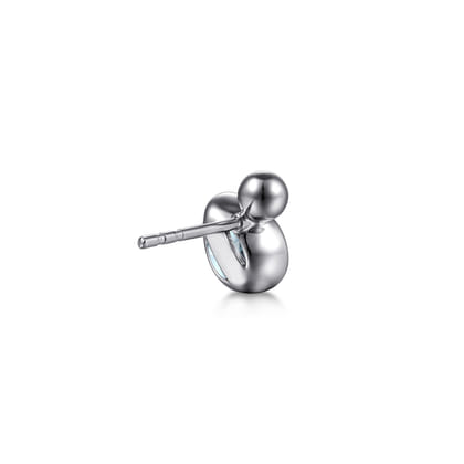 925 Sterling Silver Pear Aquamarine Bujukan Stud Earrings