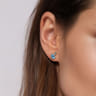 925 Sterling Silver Pear Blue Topaz Bujukan Stud Earrings
