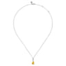 925 Sterling Silver Pear Citrine Bujukan Pendant Necklace