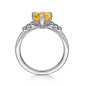 925 Sterling Silver Pear Citrine Bujukan Ring