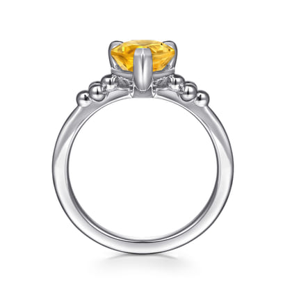 925 Sterling Silver Pear Citrine Bujukan Ring
