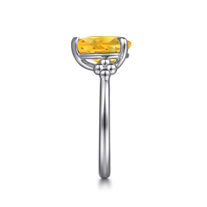 925 Sterling Silver Pear Citrine Bujukan Ring