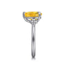 925 Sterling Silver Pear Citrine Bujukan Ring