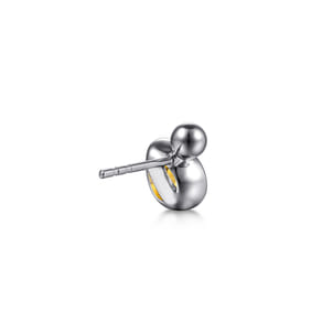 925 Sterling Silver Pear Citrine Bujukan Stud Earrings