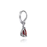 925 Sterling Silver Pear Garnet Bujukan Drop Earrings