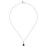925 Sterling Silver Pear Garnet Bujukan Pendant Necklace