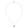 925 Sterling Silver Pear Garnet Bujukan Pendant Necklace